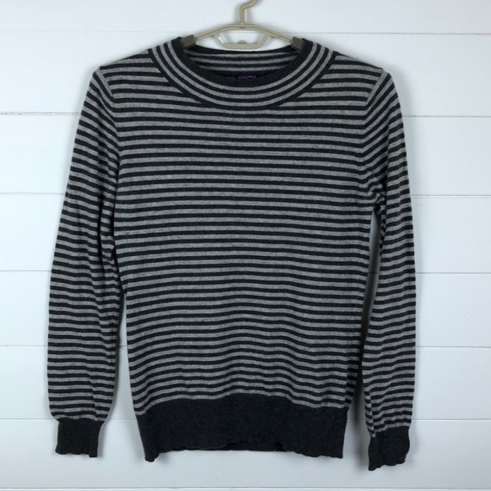 Patagonia XL 100% cashmere sweater 50955 in uma stripe black